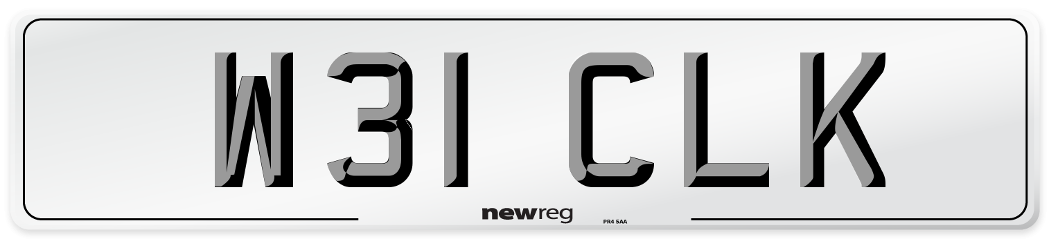 W31 CLK Front Number Plate