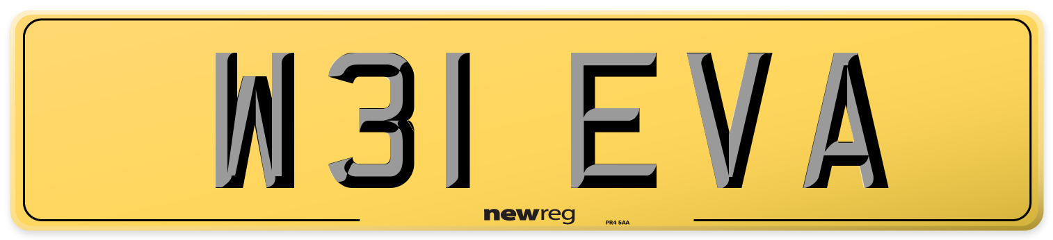 W31 EVA Rear Number Plate