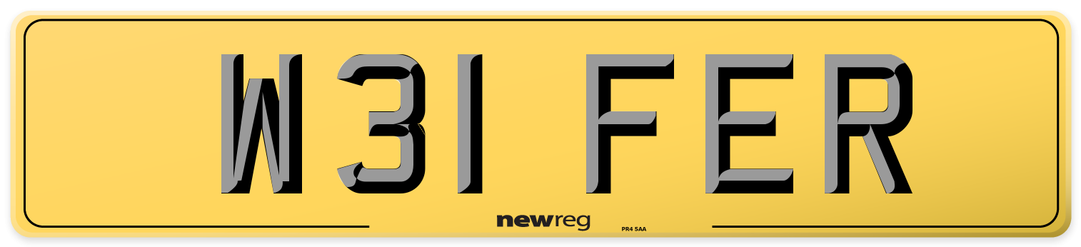W31 FER Rear Number Plate