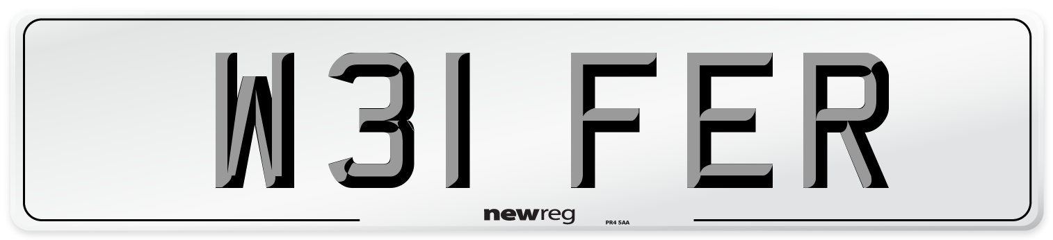 W31 FER Front Number Plate