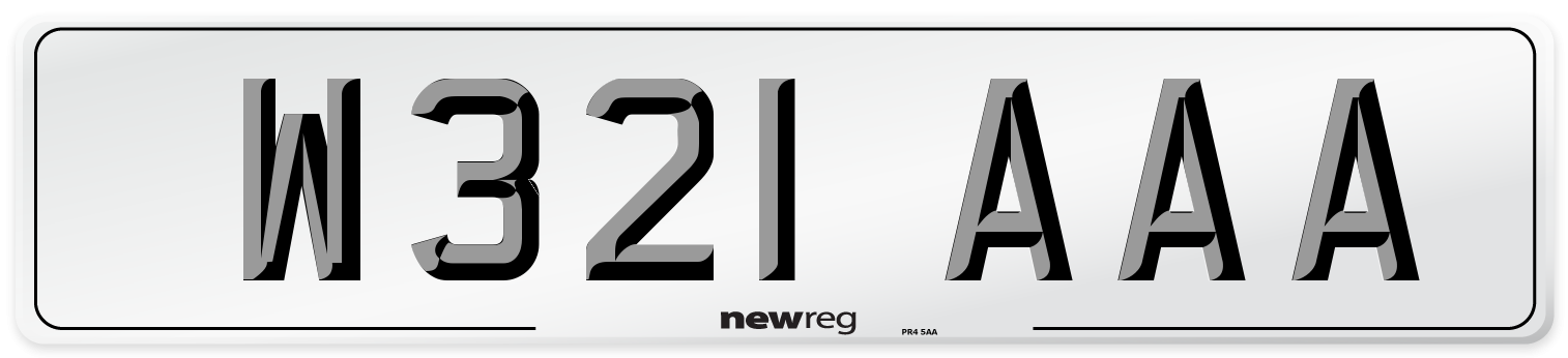 W321 AAA Front Number Plate