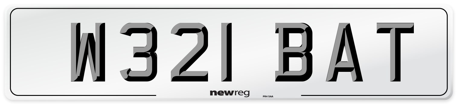 W321 BAT Front Number Plate