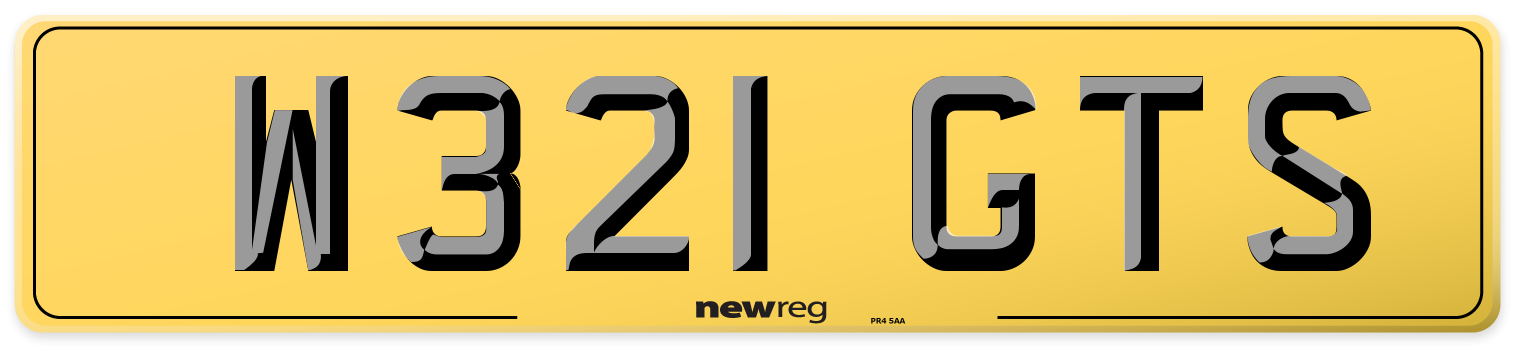 W321 GTS Rear Number Plate