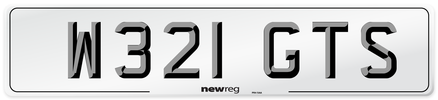 W321 GTS Front Number Plate