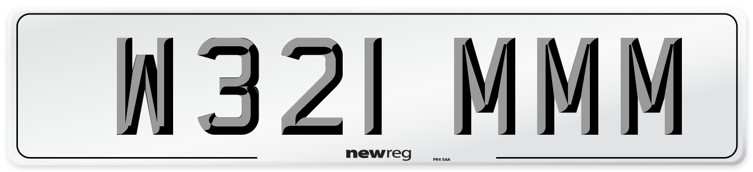 W321 MMM Front Number Plate