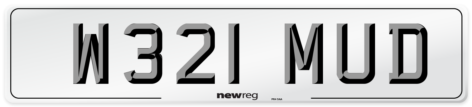 W321 MUD Front Number Plate