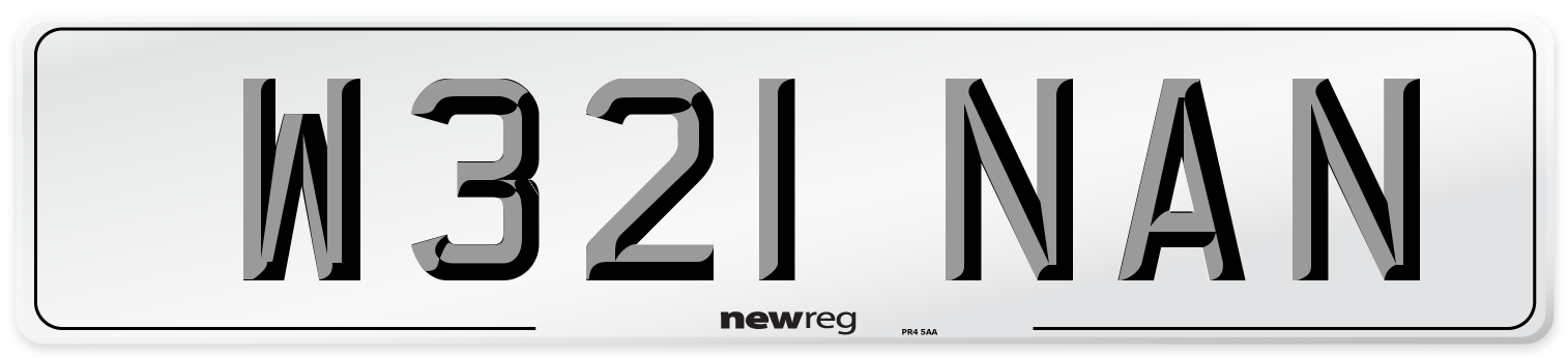 W321 NAN Front Number Plate