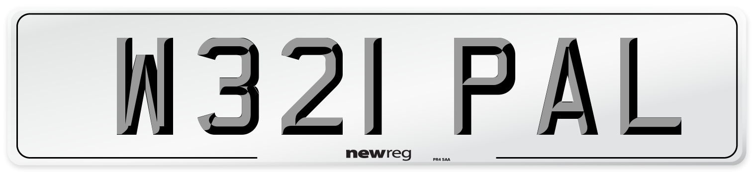W321 PAL Front Number Plate