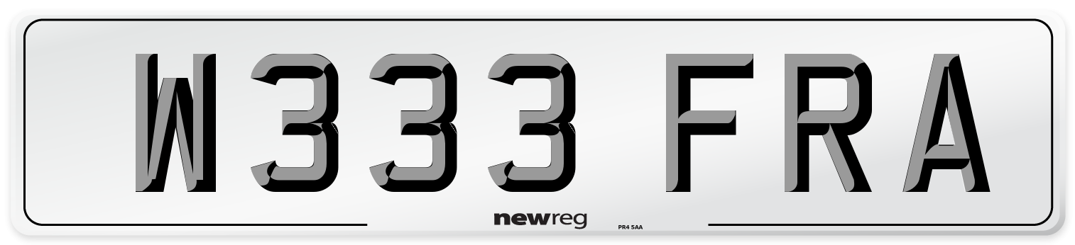 W333 FRA Front Number Plate