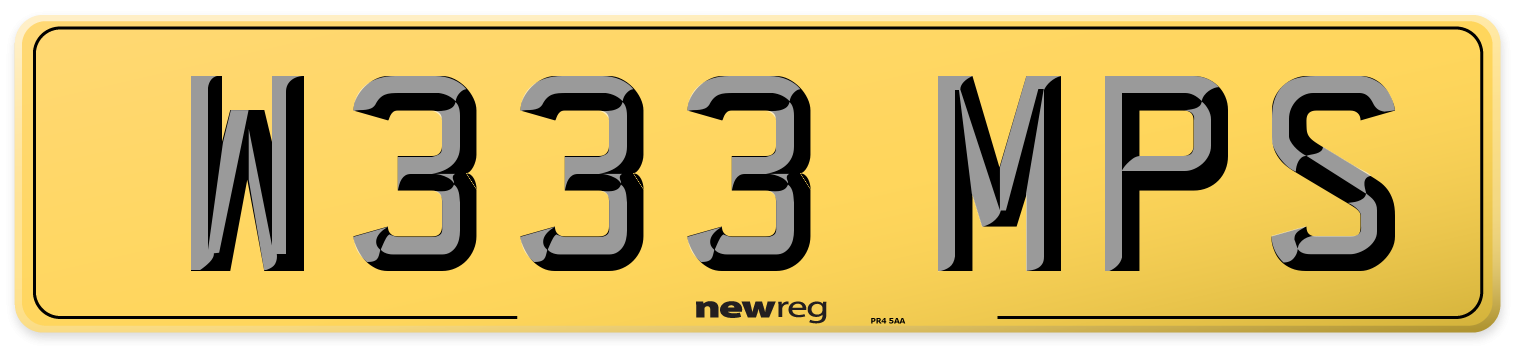 W333 MPS Rear Number Plate