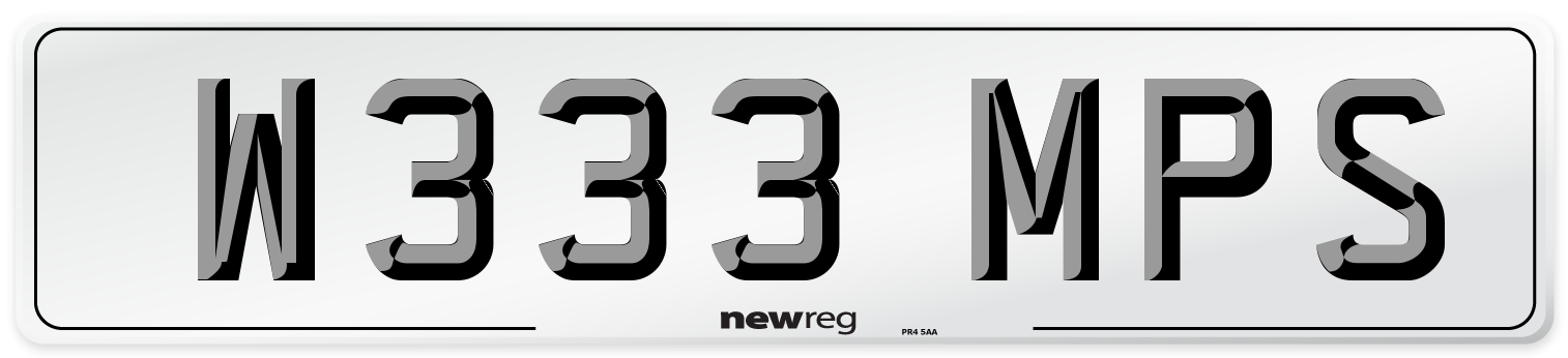 W333 MPS Front Number Plate