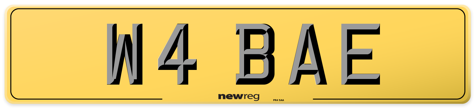 W4 BAE Rear Number Plate