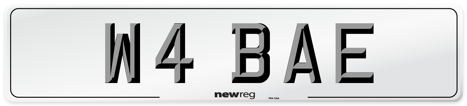 W4 BAE Front Number Plate