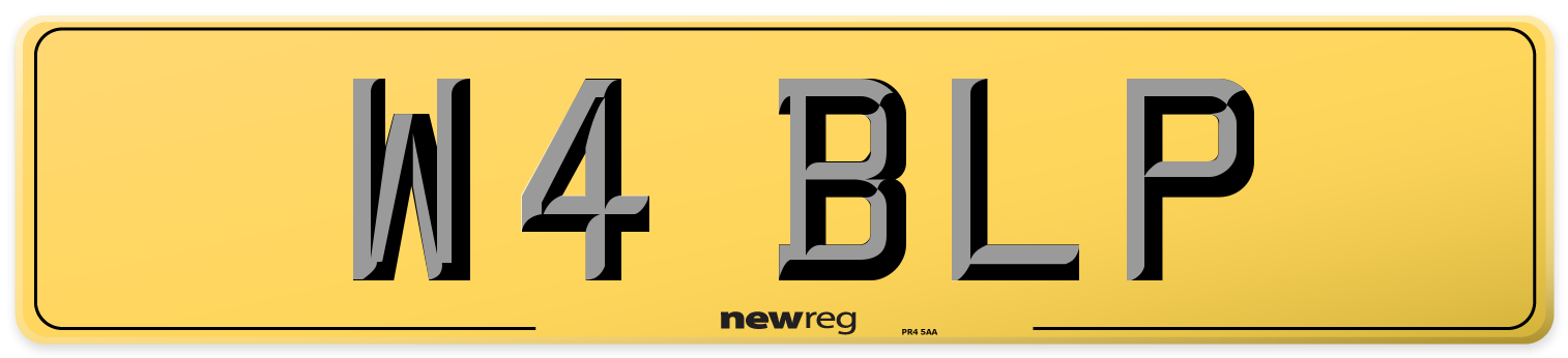 W4 BLP Rear Number Plate