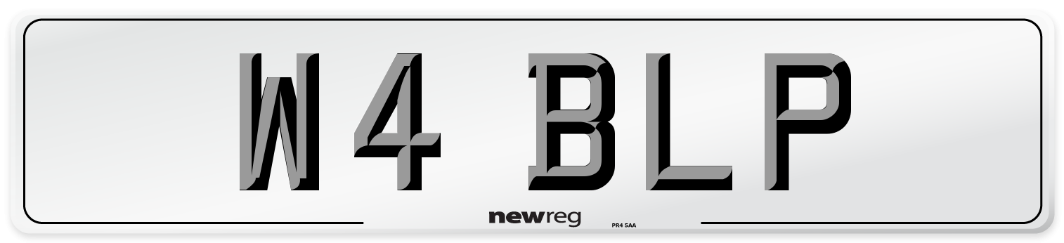 W4 BLP Front Number Plate