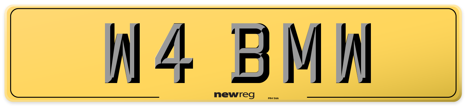 W4 BMW Rear Number Plate