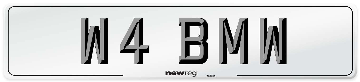 W4 BMW Front Number Plate