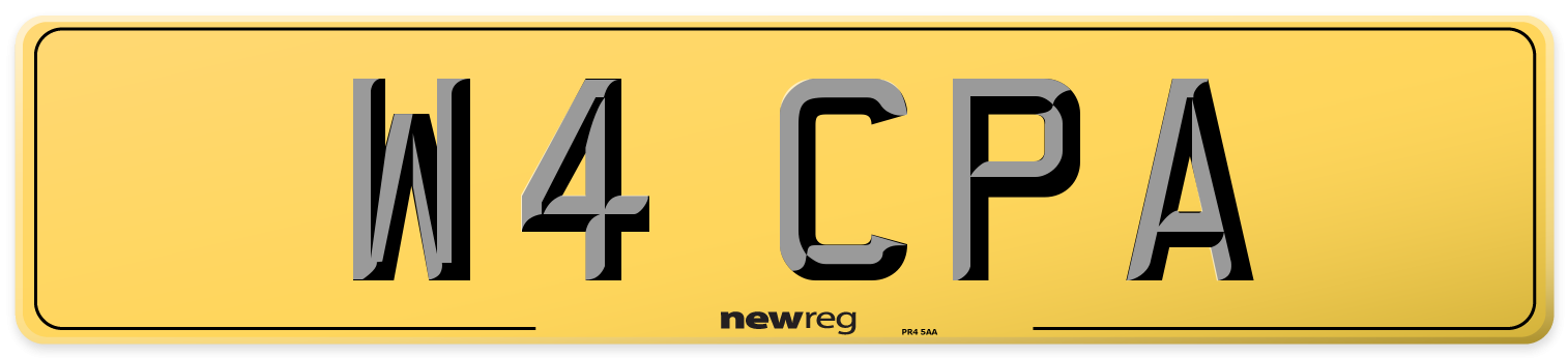W4 CPA Rear Number Plate