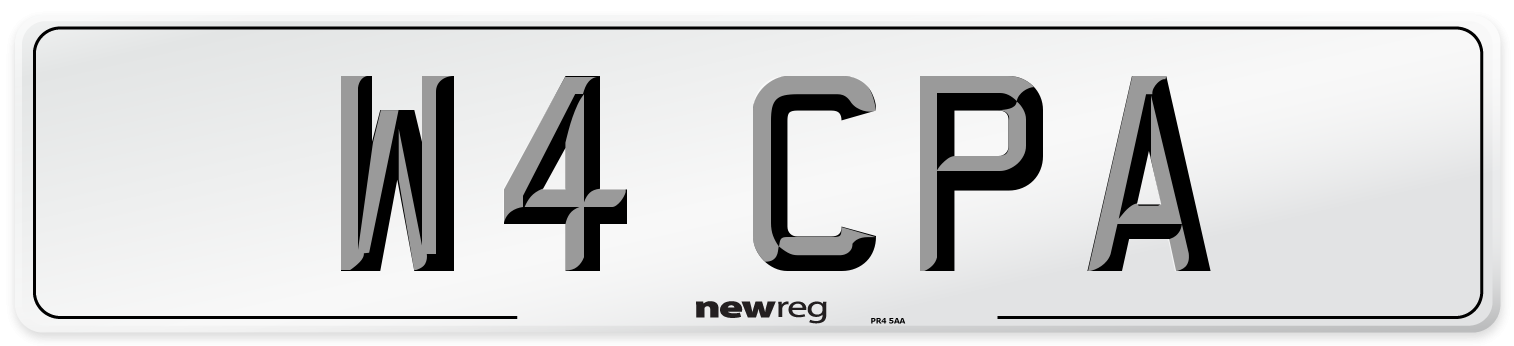 W4 CPA Front Number Plate