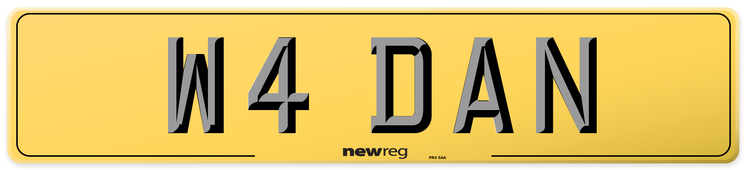 W4 DAN Rear Number Plate