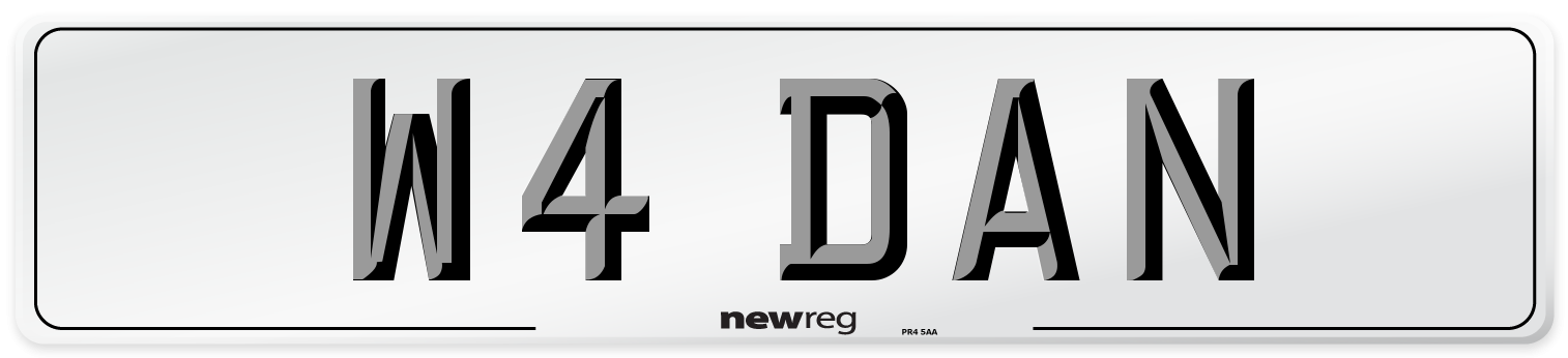 W4 DAN Front Number Plate