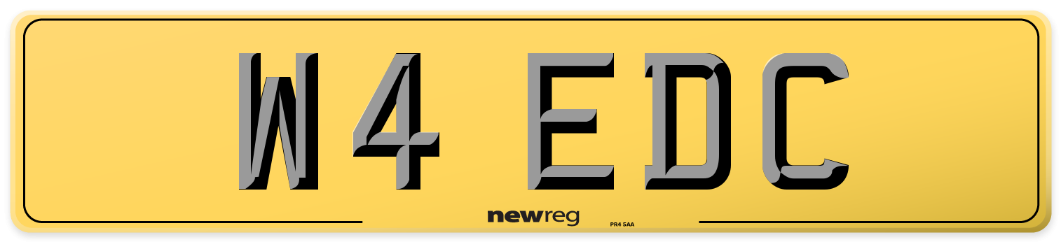 W4 EDC Rear Number Plate