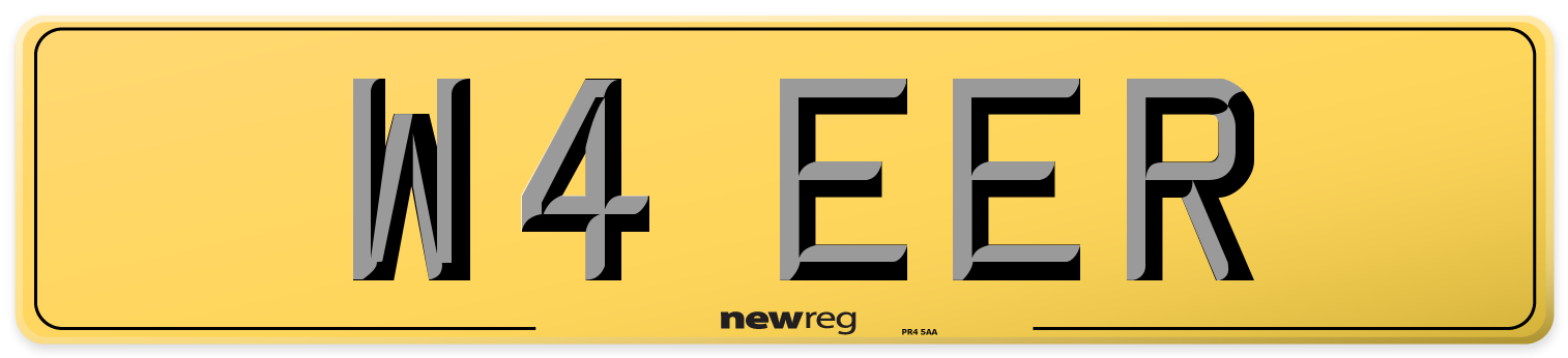 W4 EER Rear Number Plate