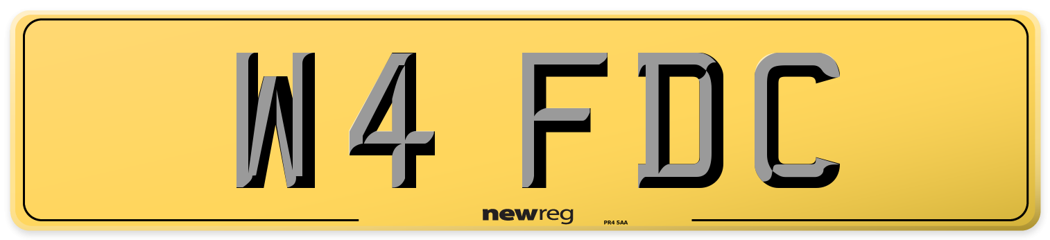 W4 FDC Rear Number Plate