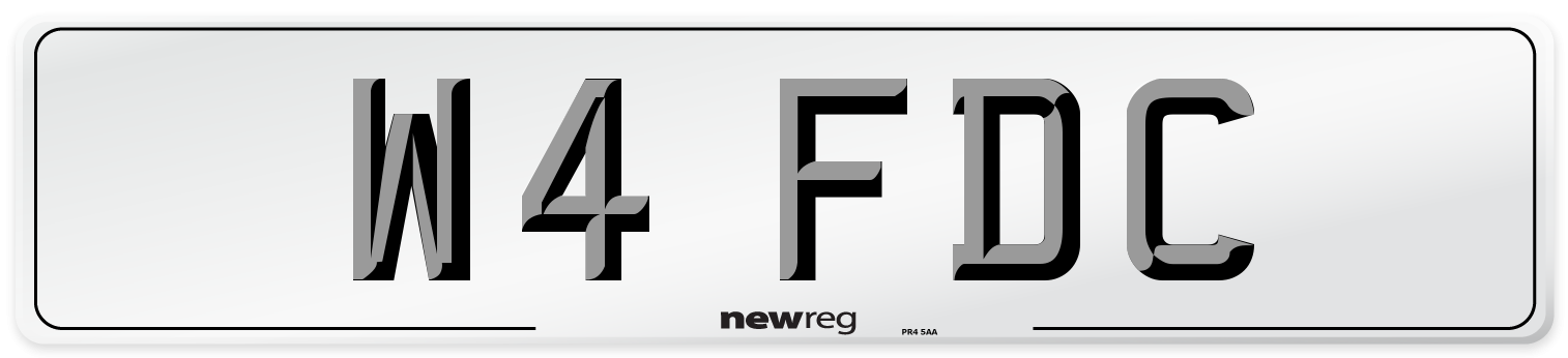 W4 FDC Front Number Plate
