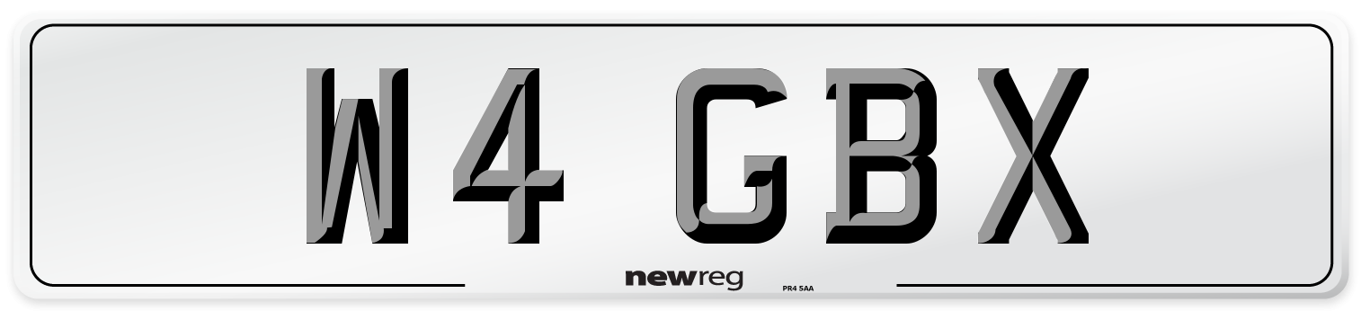 W4 GBX Front Number Plate