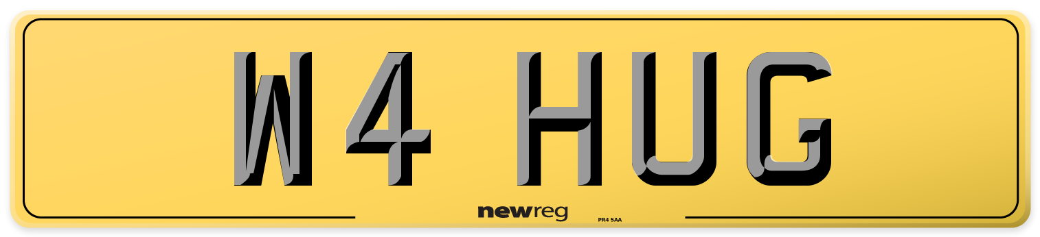 W4 HUG Rear Number Plate