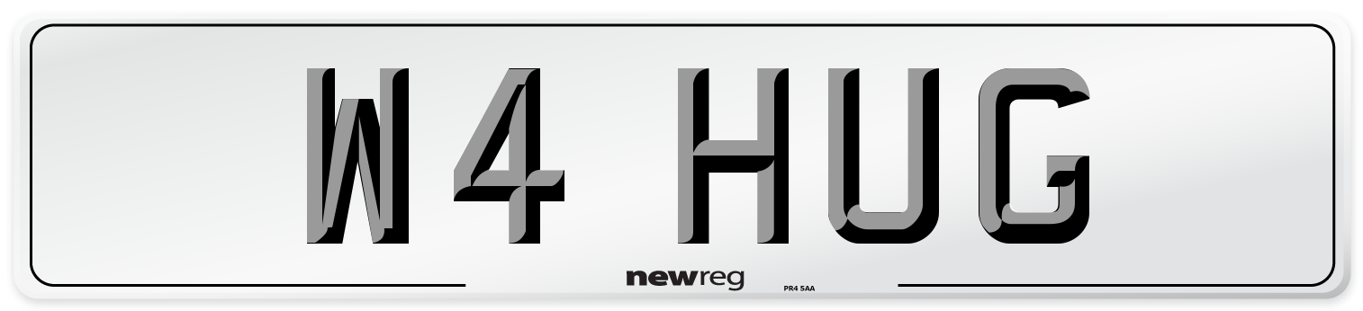 W4 HUG Front Number Plate