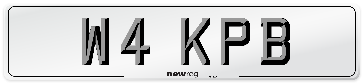 W4 KPB Front Number Plate