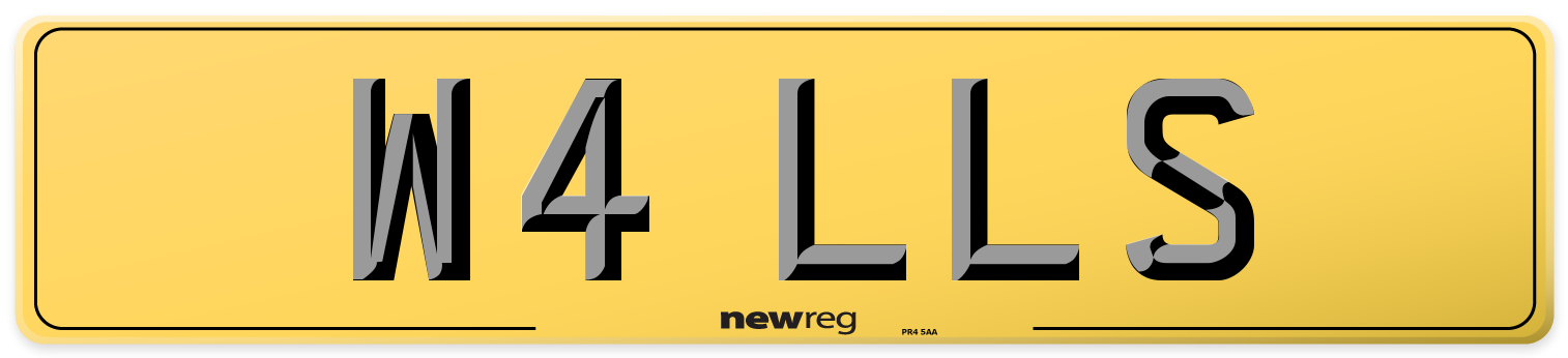 W4 LLS Rear Number Plate
