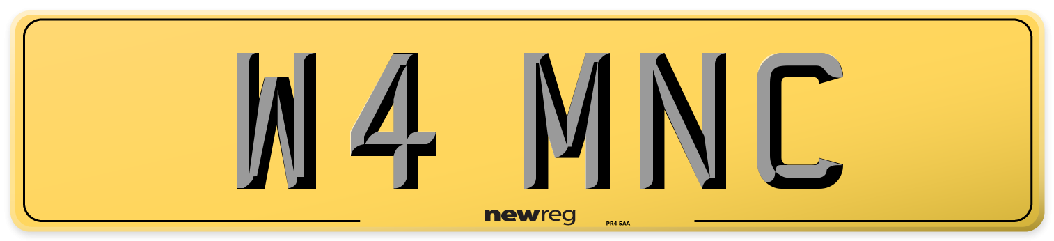 W4 MNC Rear Number Plate