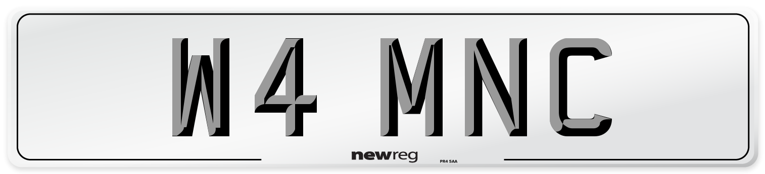 W4 MNC Front Number Plate
