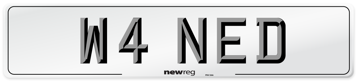 W4 NED Front Number Plate