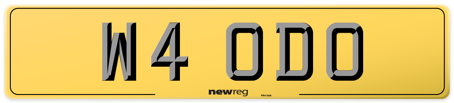 W4 ODO Rear Number Plate