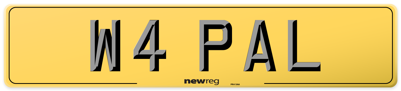 W4 PAL Rear Number Plate