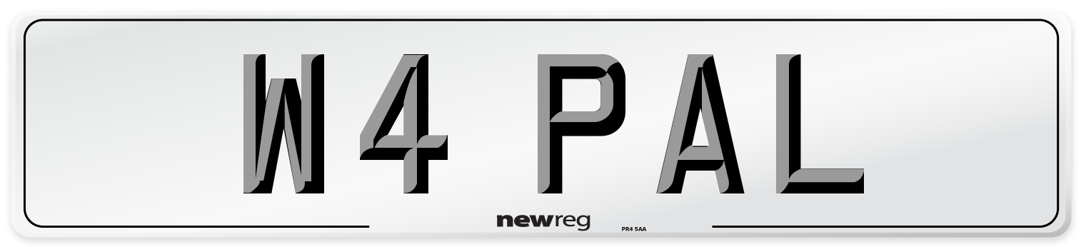W4 PAL Front Number Plate