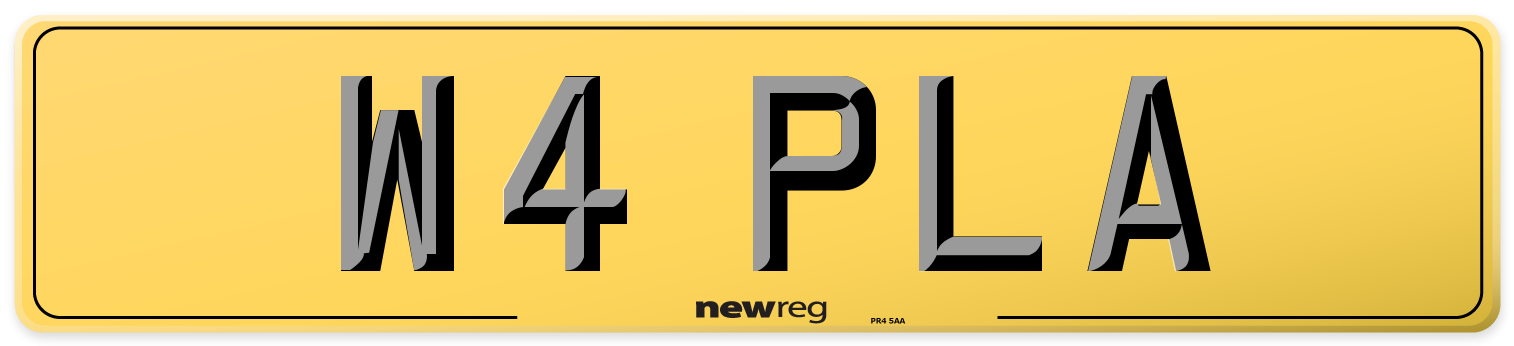 W4 PLA Rear Number Plate