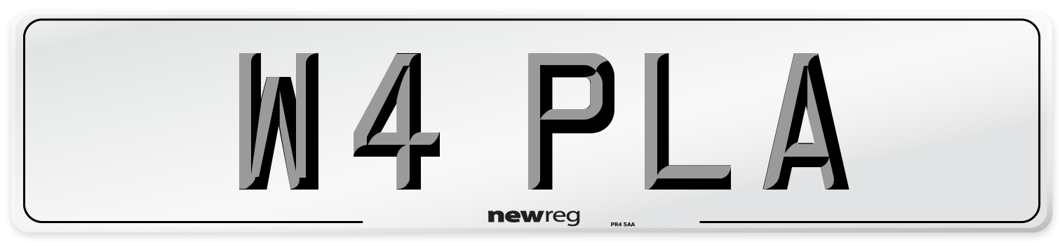 W4 PLA Front Number Plate