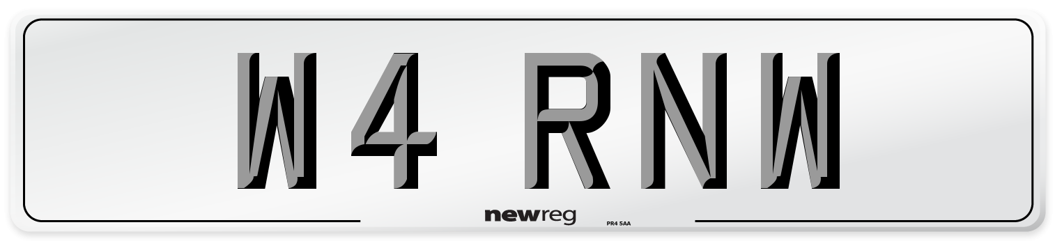 W4 RNW Front Number Plate