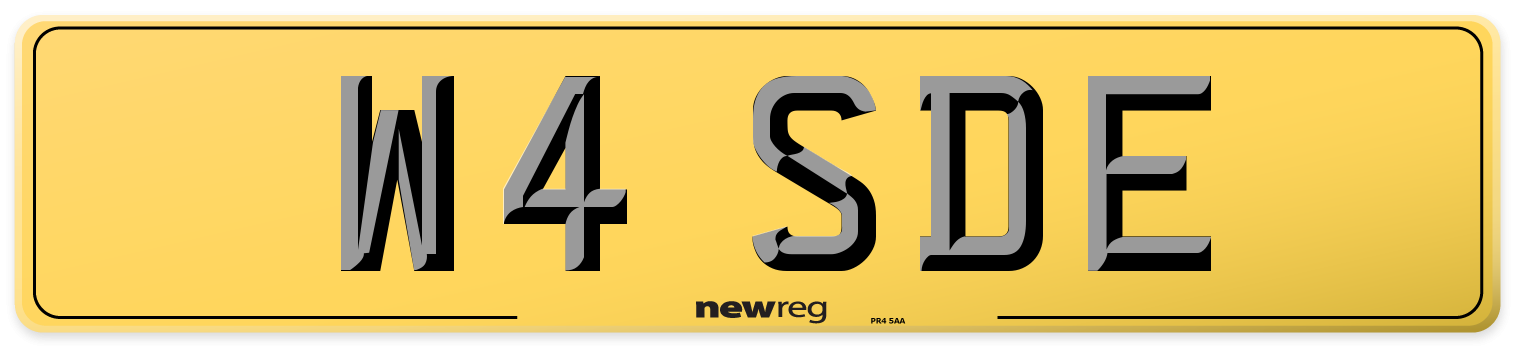 W4 SDE Rear Number Plate