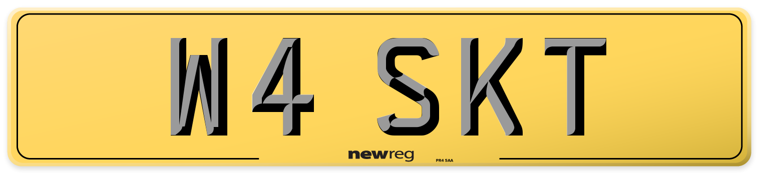 W4 SKT Rear Number Plate