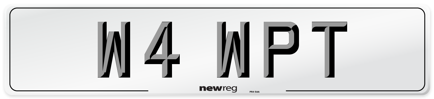 W4 WPT Front Number Plate