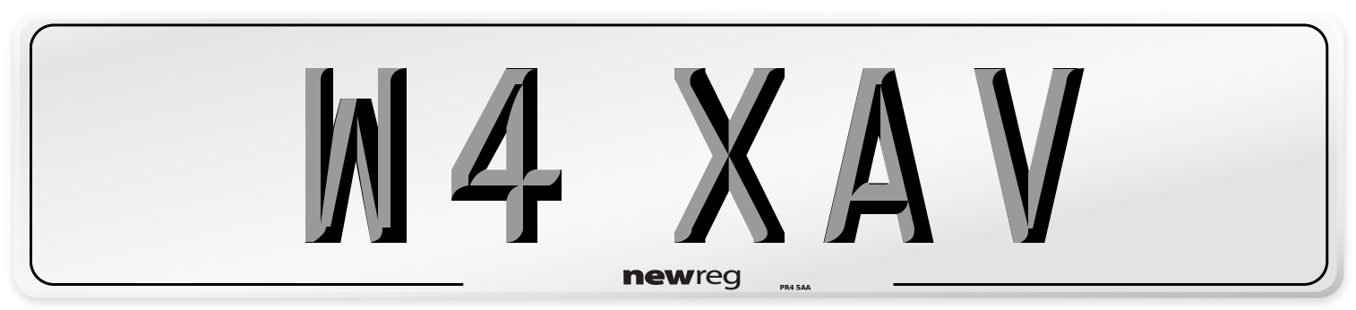 W4 XAV Front Number Plate