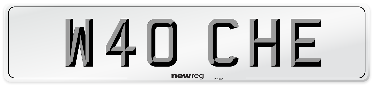 W40 CHE Front Number Plate