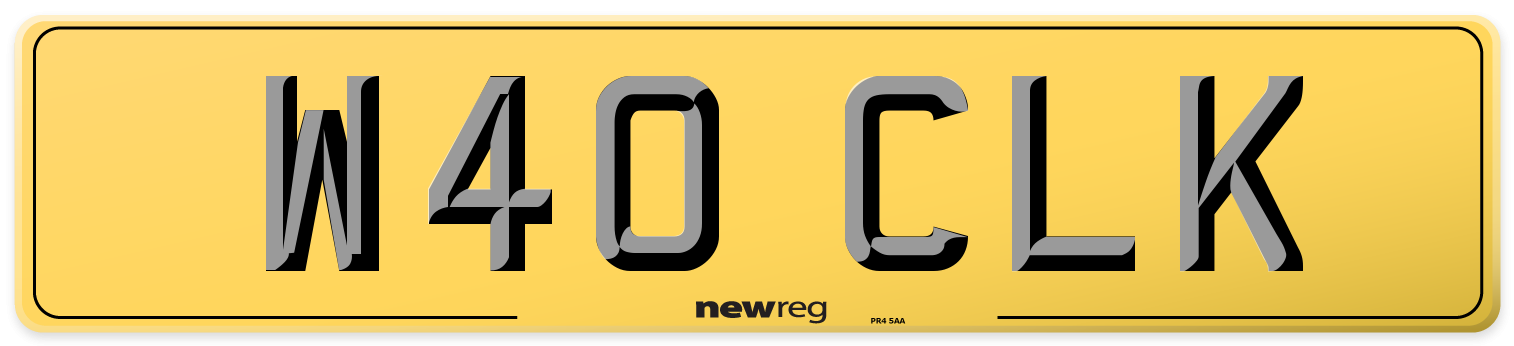 W40 CLK Rear Number Plate