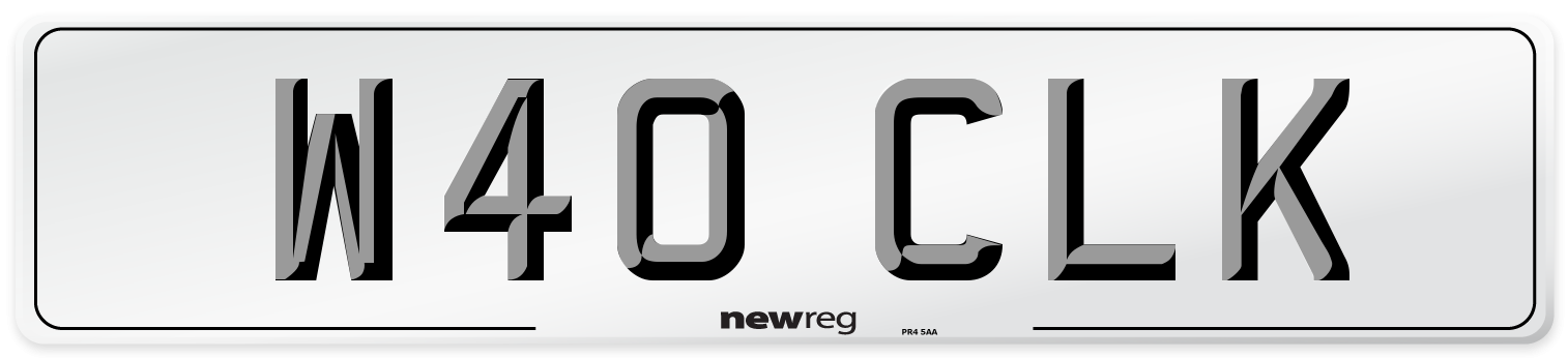 W40 CLK Front Number Plate